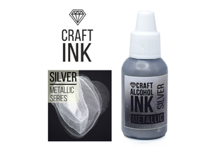 Алкогольные чернила Craft Alcohol INK, Silver Metallic (20мл)