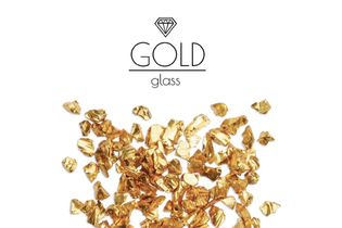 Золотая стеклянная крошка Gold, фракция 3-6мм, 100гр