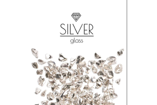Серебряная стеклянная крошка Silver, фракция 3-6мм, 100гр